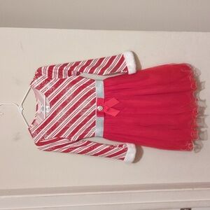 Bonnie Jean Red and White Striped Casual Dress